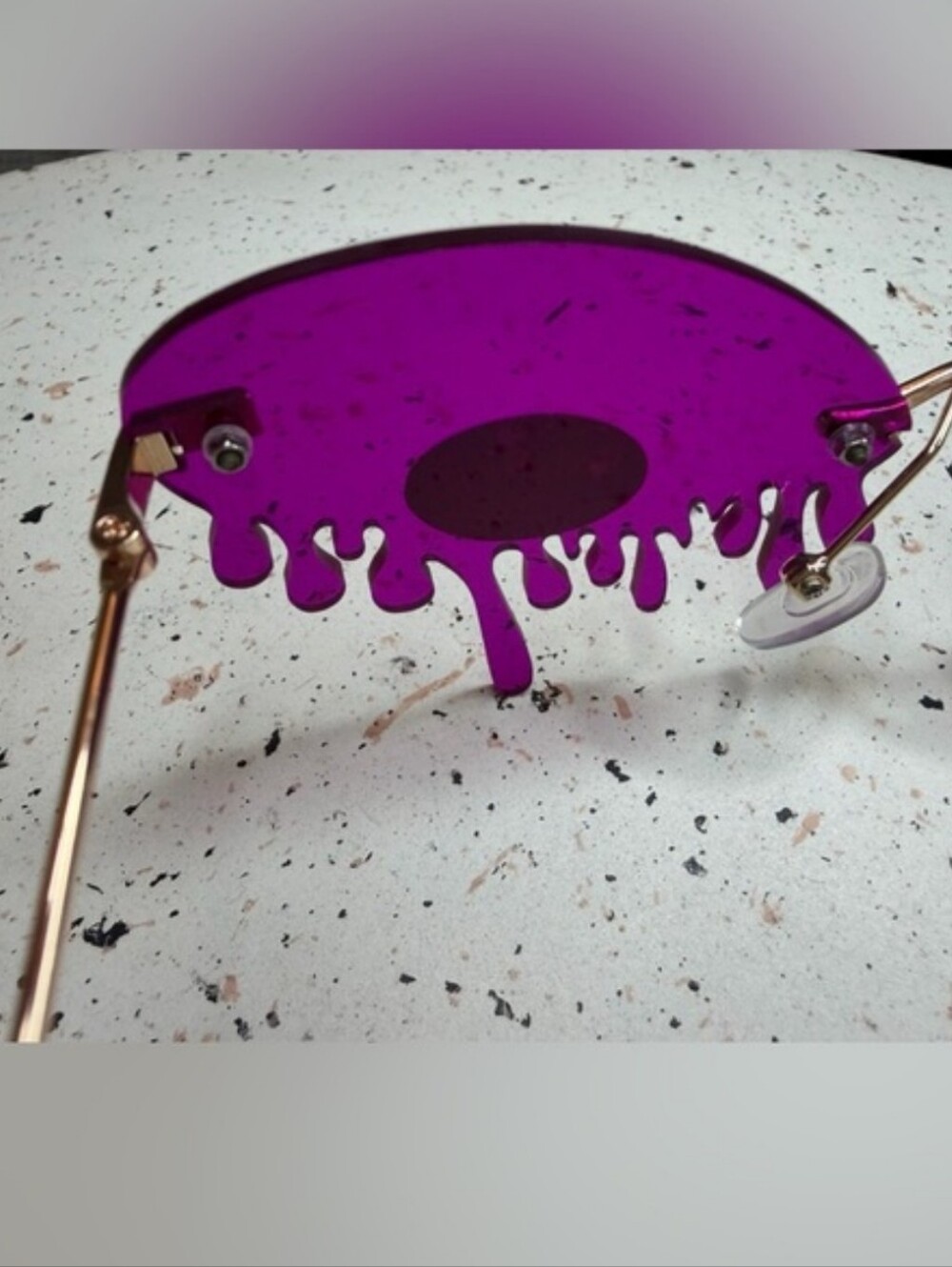 NWT Bodyrage Drip Rimless Sunglasses Purple - Picture 3 of 4